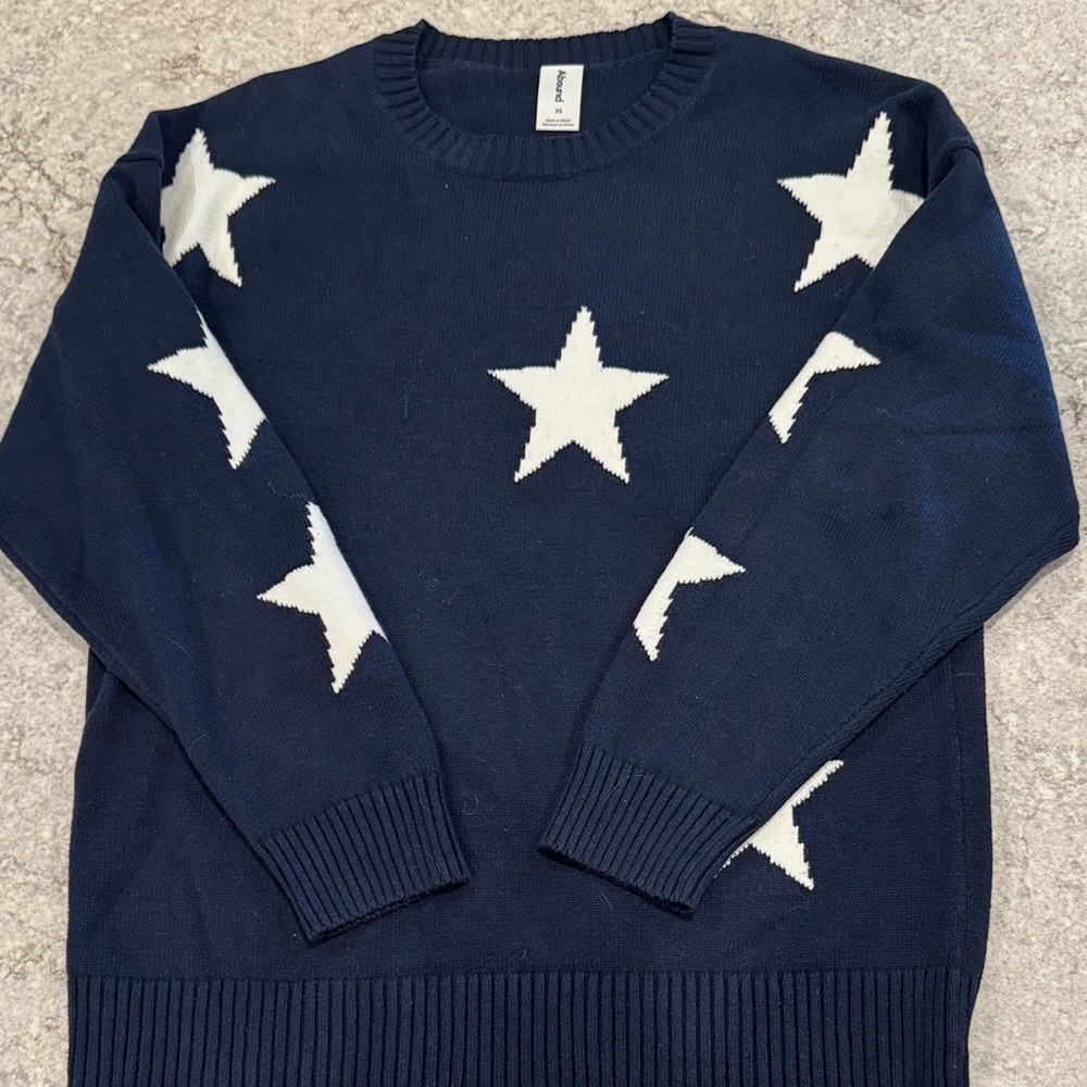 Abound Women's Navy Sweater with White Stars